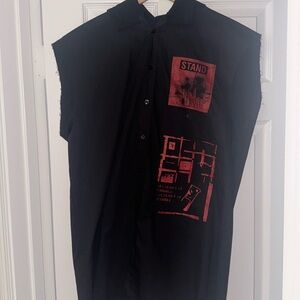 Raf simons archive redux ss02 hooded sleeveless button up